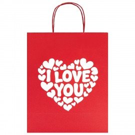 Пакет подарочный (1 штука) 26х13х32см (L) "Love Kraft", крафт, ЗОЛОТАЯ СКАЗКА, 700843