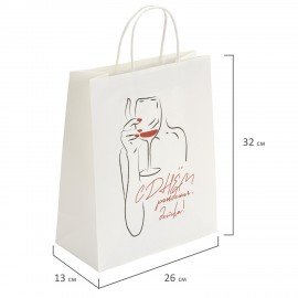 Пакет подарочный (1 штука) 26х13х32см (L) "С Днём рождения, детка!", крафт, ЗОЛОТАЯ СКАЗКА, 700845