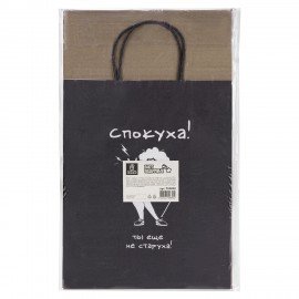 Пакет подарочный (1 штука) 26х13х32см (L) "Ещё не старуха", крафт, ЗОЛОТАЯ СКАЗКА, 700850