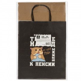 Пакет подарочный (1 штука) 26х13х32см (L) "Поздравляю!", крафт, ЗОЛОТАЯ СКАЗКА, 700852