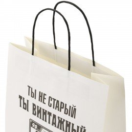 Пакет подарочный (1 штука) 26х13х32см (L) "Винтажный", крафт, ЗОЛОТАЯ СКАЗКА, 700854