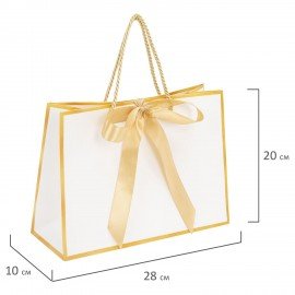 Пакет подарочный (1 штука) 28x10x20см "Golden Edge", с лентой, ЗОЛОТАЯ СКАЗКА, 700859