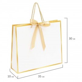 Пакет подарочный (1 штука) 35x10x30см "Golden Edge", с лентой, ЗОЛОТАЯ СКАЗКА, 700861