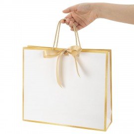 Пакет подарочный (1 штука) 35x10x30см "Golden Edge", с лентой, ЗОЛОТАЯ СКАЗКА, 700861