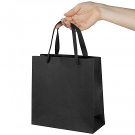 Пакет подарочный КОМПЛЕКТ 3 штуки 20х8х20см "Business Kraft", черный, крафт, ЗОЛОТАЯ СКАЗКА, 700863
