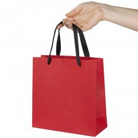 Пакет подарочный КОМПЛЕКТ 3 штуки 20х8х20см "Business Kraft", красный, крафт, ЗОЛОТАЯ СКАЗКА, 700865