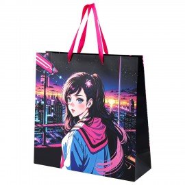 Пакет подарочный НАБОР 4 штуки 30х10х30см "Anime", ламинированный, ЗОЛОТАЯ СКАЗКА, 700868