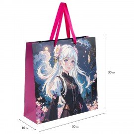 Пакет подарочный НАБОР 4 штуки 30х10х30см "Anime", ламинированный, ЗОЛОТАЯ СКАЗКА, 700868