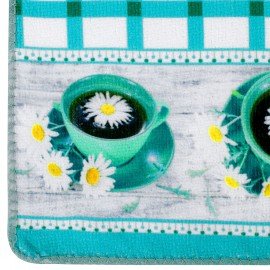 Салфетка из МИКРОФИБРЫ универсальная 40х60см, бирюзовая клетка, орнамент, 240г/м2, BOOMHOUSE, 700879