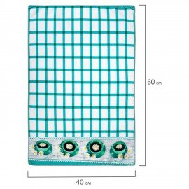 Салфетка из МИКРОФИБРЫ универсальная 40х60см, бирюзовая клетка, орнамент, 240г/м2, BOOMHOUSE, 700879