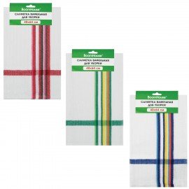 Салфетка вафельная универсальная ХЛОПОК 40 х 64 см, цветная полоска, ассорти, BOOMHOUSE, 700884