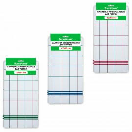 Салфетка универсальная ХЛОПОК 47 х 65 см, белая клетка, легкий цветной контур, ассорти, BOOMHOUSE, 700886