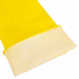 Перчатки МНОГОРАЗОВЫЕ латексные с хлопчатобумажным напылением, размер L (большой), вес 57 г, желтые, KOMFI, DGL026P