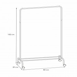 Вешалка для плечиков "Радуга-2", 1520х820х390 мм, передвижная, металл, белая, ВНП 299 Б