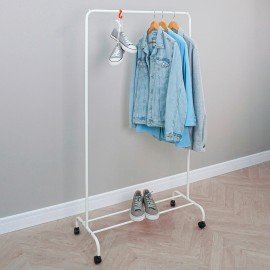 Вешалка для плечиков "Радуга-2", 1520х820х390 мм, передвижная, металл, белая, ВНП 299 Б