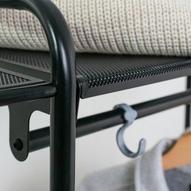 Вешалка-стеллаж "Валенсия-1", 1555х1090х300 мм, 7 полок, металл, черная, ГСВ1 Ч