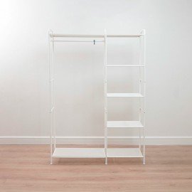 Вешалка-стеллаж "Валенсия-1", 1555х1090х300 мм, 7 полок, металл, белая, ГСВ1 Б
