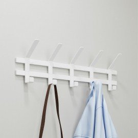 Вешалка настенная "Торонто-5", 168х580х85 мм, 5 крючков, металл, белая, ВНТ5 Б