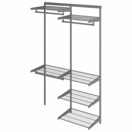 Гардеробная система OPTIMA G120, 2050х1240х450 мм, 6 полок, 3 штанги, графит, S70299916515