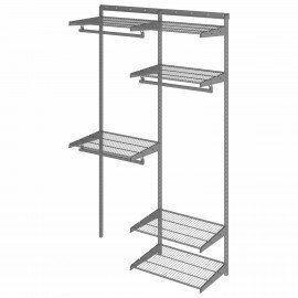 Гардеробная система OPTIMA G120, 2050х1240х450 мм, 6 полок, 3 штанги, графит, S70299916515