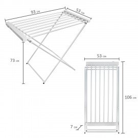 Сушилка для белья электрическая, напольная, раскладная, алюминиевая, нагрев 60°С, LAIMA HOME, 700977