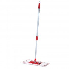 Швабра с флаундером 40 см, микрофибра/абразив, черенок 75-130 см, МОП (ТИП К), PERKLIN, 700980