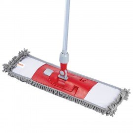 Швабра с флаундером 50 см, черенок 75-130 см, МОП микрофибра СИНЕЛЬ (ТИП К), PERKLIN, 700983