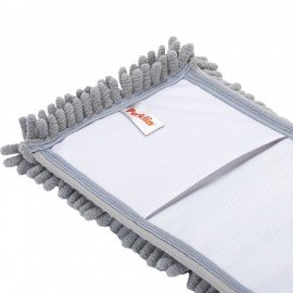 Швабра с флаундером 50 см, черенок 75-130 см, МОП микрофибра СИНЕЛЬ (ТИП К), PERKLIN, 700983