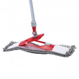 Швабра с флаундером 50 см, черенок 75-130 см, МОП микрофибра СИНЕЛЬ (ТИП К), PERKLIN, 700983