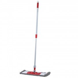 Швабра с флаундером 50 см, черенок 75-130 см, МОП микрофибра СИНЕЛЬ (ТИП К), PERKLIN, 700983
