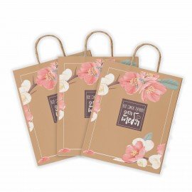 Крафт пакет бумажный Для тебя 22х12х25см с кручеными ручками, плотность 80 гр/м2, 110, 110562