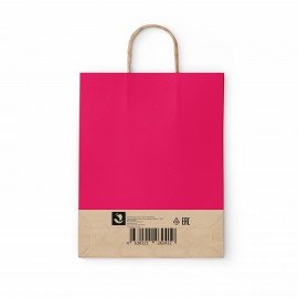 Крафт пакет бумажный Ruby red 26х15х35см с кручеными ручками, плотность 80гр/м2, моно, 112412