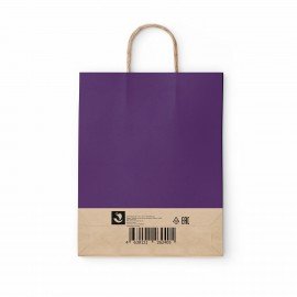Крафт пакет бумажный Dark violet 26х15х35см с кручеными ручками, 80 гр/м2, моноцвет,, 112405