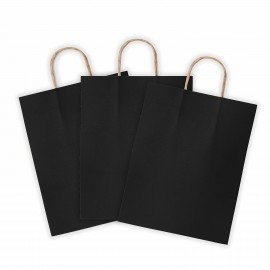 Крафт пакет бумажный Black 26х15х35см с кручеными ручками, плотность 80 гр/м2, моноцв, 112429