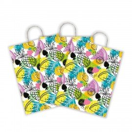 Крафт пакет бумажный Фрукты 26х15х35см с кручеными ручками, плотность 100 гр/м2, белы, 112252