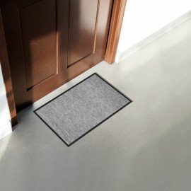 Коврик придверный 40х60см СЕРЫЙ влаго-грязезащитный 300гр/м2 мелкий рубчик PRIMILA ST, 701018