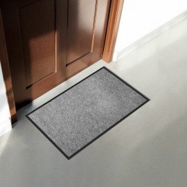 Коврик придверный 50х80см СЕРЫЙ влаго-грязезащитный 300гр/м2 мелкий рубчик PRIMILA ST, 701019