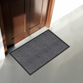 Коврик придверный 80х120см СЕРЫЙ влаго-грязезащитный, 450гр/м2, ребристый, PRIMILA EX, 701025
