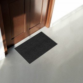 Коврик придверный 40х60см ЧЕРНЫЙ влаго-грязезащитный, 450гр/м2, ребристый, PRIMILA EX, 701027