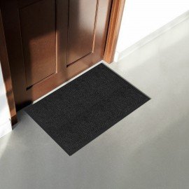 Коврик придверный 60х90см ЧЕРНЫЙ влаго-грязезащитный, 450гр/м2, ребристый, PRIMILA EX, 701029