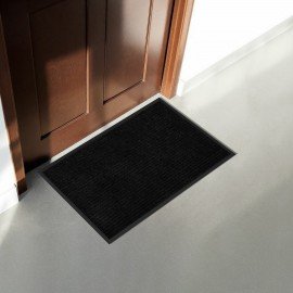 Коврик придверный 60х90см ЧЕРНЫЙ влаго-грязезащитный, 430гр/м2, ребристый, ЛЮБАША СТА, 701034