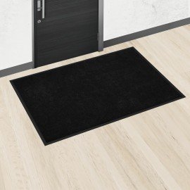 Коврик придверный 80х120см ЧЕРНЫЙ влаго-грязезащитный, 430гр/м2, ребристый, ЛЮБАША СТ, 701036