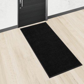 Коврик придверный 90х150см ЧЕРНЫЙ влаго-грязезащитный, 430гр/м2, ребристый, ЛЮБАША СТ, 701038