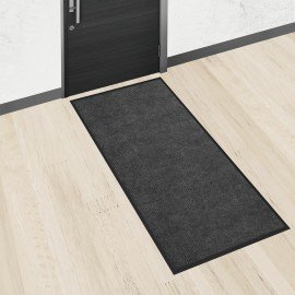 Коврик придверный 90х150см СЕРЫЙ влаго-грязезащитный, 430гр/м2, ребристый, ЛЮБАША СТА, 701039