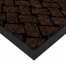 Коврик придверный 60х90см КОРИЧНЕВЫЙ влаго-грязезащитный, 450гр/м2, плетение, PRIMILA, 701049