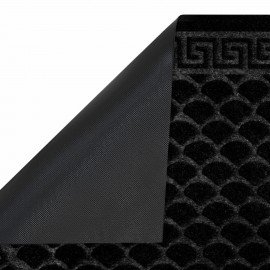 Коврик придверный 60х90см ЧЕРНЫЙ грязезащитный 430гр/м2, ПОЛУКРУГ, фактурный ЧЕШУЙКИ,, 701051