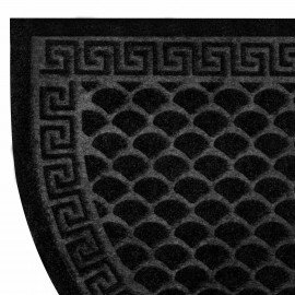Коврик придверный 60х90см ЧЕРНЫЙ грязезащитный 430гр/м2, ПОЛУКРУГ, фактурный ЧЕШУЙКИ,, 701051