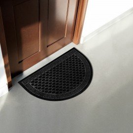 Коврик придверный 60х90см ЧЕРНЫЙ грязезащитный 430гр/м2, ПОЛУКРУГ, фактурный ЧЕШУЙКИ,, 701051