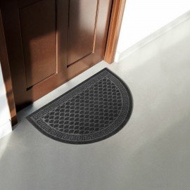 Коврик придверный 60х90см СЕРЫЙ грязезащитный 430гр/м2, ПОЛУКРУГ, фактурный ЧЕШУЙКИ,, 701052