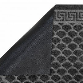 Коврик придверный 60х90см СЕРЫЙ грязезащитный 430гр/м2, ПОЛУКРУГ, фактурный ЧЕШУЙКИ,, 701052